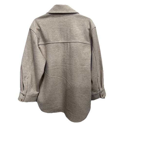 H&M Women’s SHACKET Oversized Jacket Beige Size XS Grunge Lagenlook Bloggers EUC - Picture 3 of 8